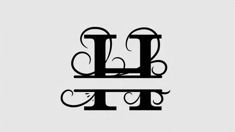 Split letter H. Monogram H. Animated letter. Personalized logo. Put your name Stock Footage 170477285