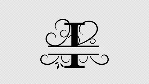 Split letter I. Monogram I. Animated letter. Personalized logo. Put your name Stock Footage 170717440