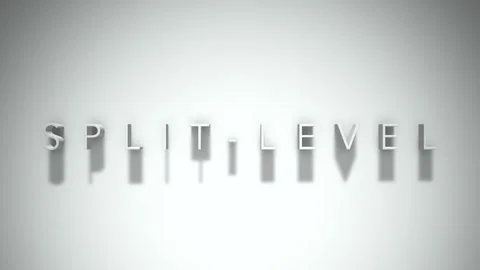 Split level 3D title animation with shadows on a white background Stock Footage 297216020