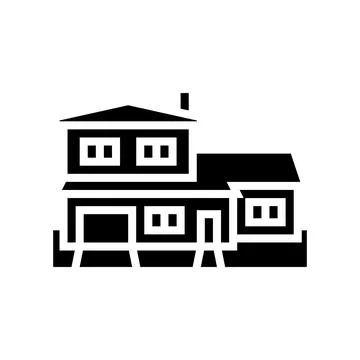 Split-level house glyph icon vector illustration Stock Illustration
