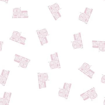 Split-level house glyph seamless pattern Stock Illustration