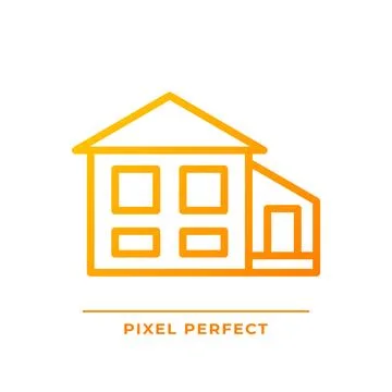 Split-level house pixel perfect gradient linear vector icon Stock Illustration