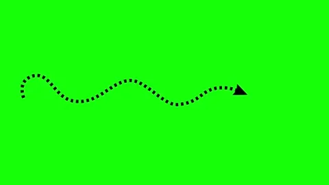 Split line arrow animation graphic loop on bright green screen background Stock Footage 314563821
