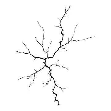 Split lines in the concrete or large fissures in the wall on a white background. Stock Illustration