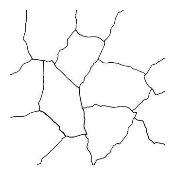 Split lines in the concrete or large fissures in the wall on a white background. Stock Illustration