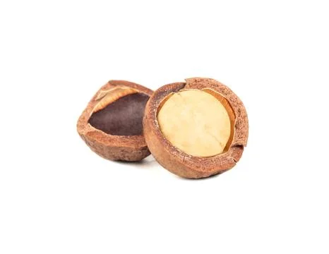 Split macadamia nut Stock Photos