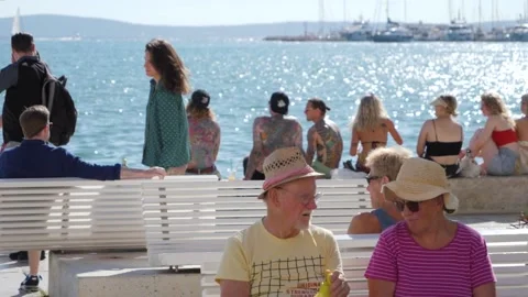 Split matejuska marina and group of people. Stock Footage 169584160
