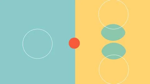 Split Minimal Geometry with Circle Background Stock Illustration
