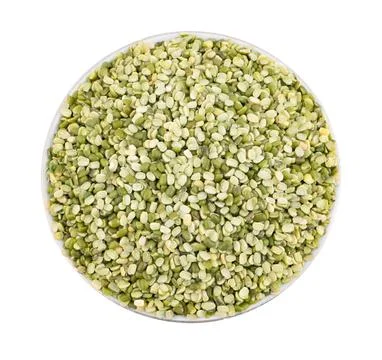 Split Mung Bean Lentils on White Background Stock Photos