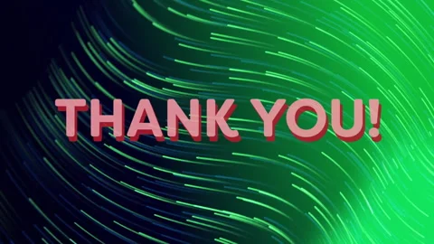 Split neon background shifting 3D THANK YOU text scaling shapes drifting and Stock Footage 311216775