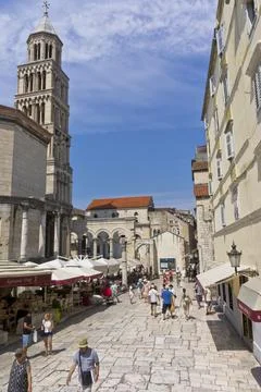 Split Old city street view, Croatia, Balkans, Europe Stock Photos