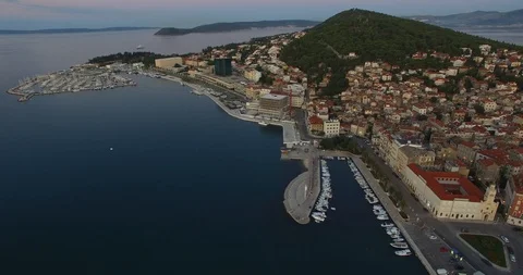 Split Old Town Coastline Stock Footage 118321312