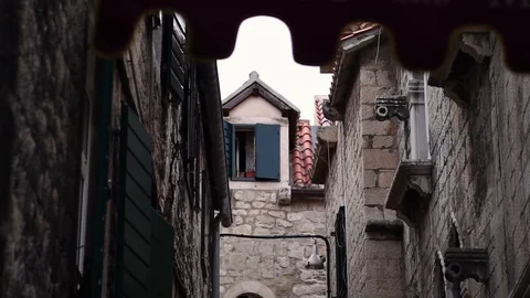 Split Old Town, Croatia. Old street inside Diocletian's Palace.  Stock Footage 126556154