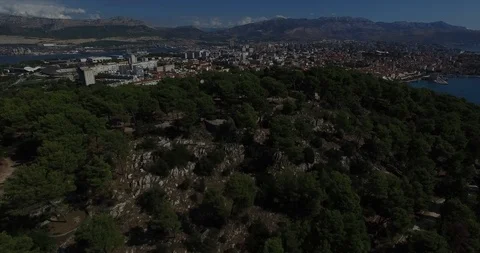 Split Old Town Reveal Stock Footage 118321494