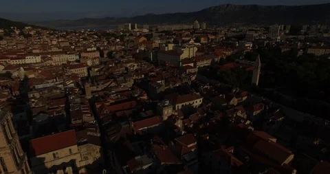 Split Old Town Sunrise Stock Footage 118321325