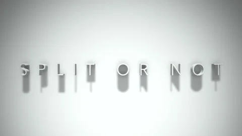 Split or not 3D title animation white text on a white background Stock Footage 299748418