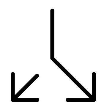 Split or Splitting road arrow Vector Icon, Lineal style icon Stock Illustration