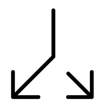 Split or two way direction Vector Icon, Lineal style icon イラスト素材