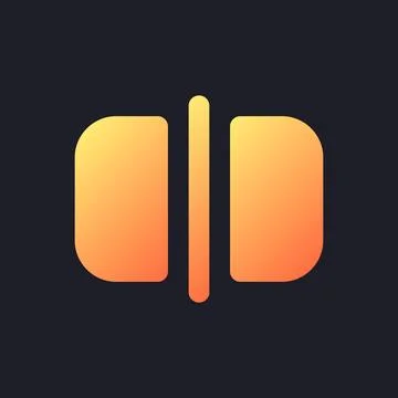 Split orange solid gradient ui icon for dark theme Stock Illustration
