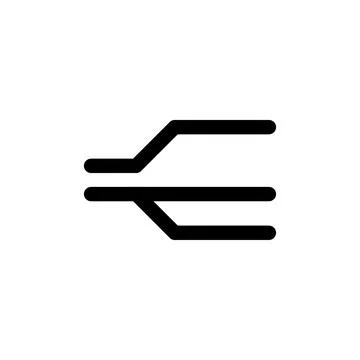 Split path icon representing data branching or network signal distribution イラスト素材