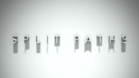 Split paths 3D title animation with shadows on a white background Stock Footage 297117871