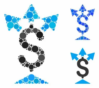 Split payment Composition Icon of Spheric Items Illustrazione stock