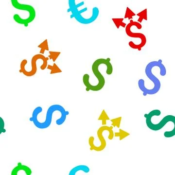 Split Payment Flat Vector Seamless Pattern Stock Illustration