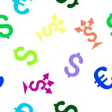 Split Payment Flat Vector Seamless Pattern Stock Illustration