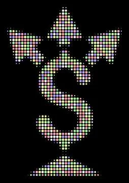 Split Payment Halftone Composition of Circles Stock Illustration