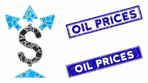 Split Payment Mosaic and Scratched Rectangle Seals Stock Illustration