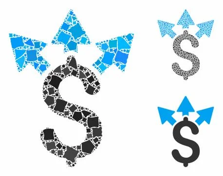 Split payment Mosaic Icon of Rugged Elements 스톡 일러스트