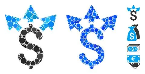 Split Payment Mosaic Icon of Spheric Items Illustrazione stock