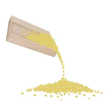 Split Peas Dropped from A Wooden Container Stock Illustration