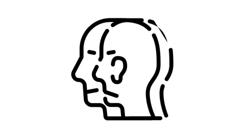 Split personality black icon animation Stock Footage 156662376
