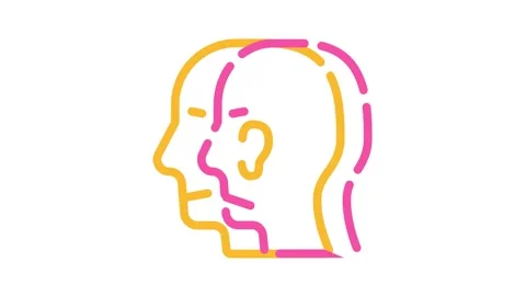 Split personality color icon animation Stock Footage 156662027
