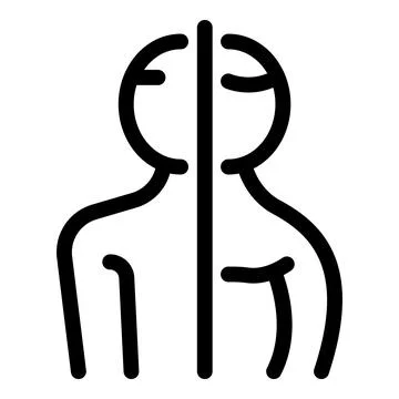 Split personality disorder concept icon showing two faces Stock Illustration