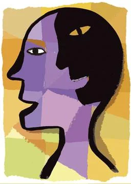 Split personality, drawing Split personality, drawing. Copyright: xVALLAN... Foto stock