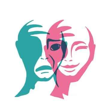 Split personality. Illustrazione stock