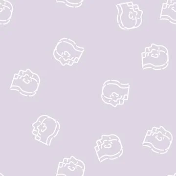 Split personality line vector seamless pattern flat Stock Illustration