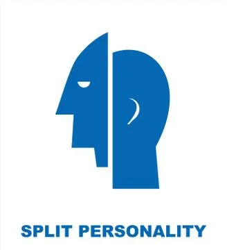Split personality, mental health. Stock Illustration