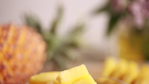 Split pineapple parts (3) Stock Footage 202159448