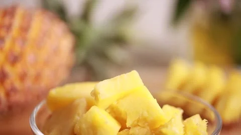 Split pineapple parts (4) Stock Footage 202159464