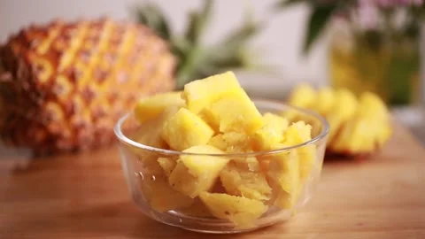 Split pineapple parts (5) Stock Footage 202159476