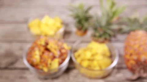 Split pineapple parts (6) Stock Footage 202159481