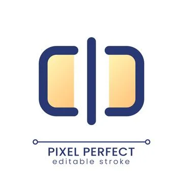 Split pixel perfect gradient fill ui icon 스톡 일러스트