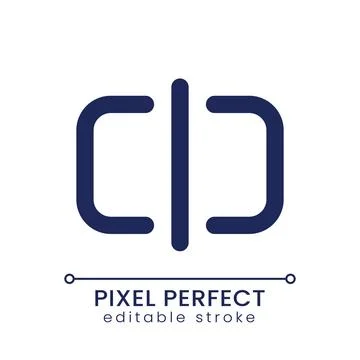 Split pixel perfect linear ui icon Stock Illustration