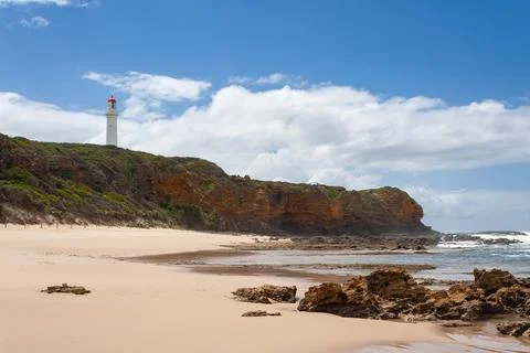 Split Point lighthouse located near Melbourne, Victoria, Australia Stock Photos