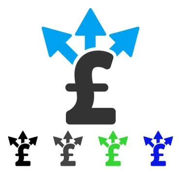Split Pound Payment Flat Icon 스톡 일러스트