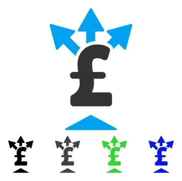 Split Pound Payment Flat Icon 스톡 일러스트