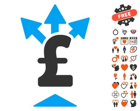 Split Pound Payment Pictograph With Bonus Illustrazione stock